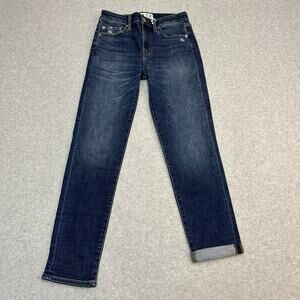 Daze Denim Jean SZ 26 Dark Wash Bestie Repreve Lovergirl Mid Rise Roller Stretch